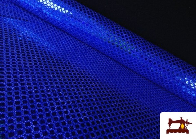Venta online de Tela de Lentejuelas Holograma Rombos Brillantes color Azulón