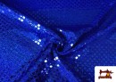 Tela de Lentejuelas Holograma Rombos Brillantes color Azulón