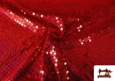 Comprar online Tela de Lentejuelas Holograma Rombos Brillantes color Rojo