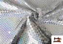 Tela de Lentejuelas Holograma Rombos Brillantes color Plata