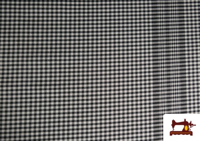 Venta de Tela de Cuadros Pañuelo de Fardo Color Negro 280 cm