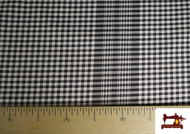 Venta online de Tela de Cuadros Pañuelo de Fardo Color Negro 280 cm