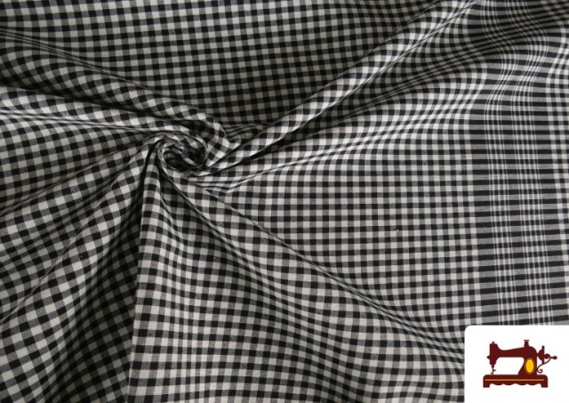 Tela de Cuadros Pañuelo de Fardo Color Negro 280 cm