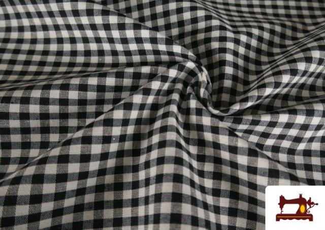 Tela de Cuadros Pañuelo de Fardo Color Negro 280 cm