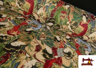 Tela de Gobelino Estampado Japonés Geisha
