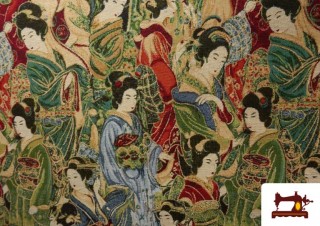 Venta online de Tela de Gobelino Estampado Japonés Geisha
