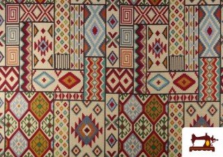 Comprar Tela de Gobelino estampado Etnico Cenefas Ancho 140 cm