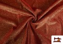 Venta online de Tela de Raso de punto Con Textura y Purpurina color Rojo