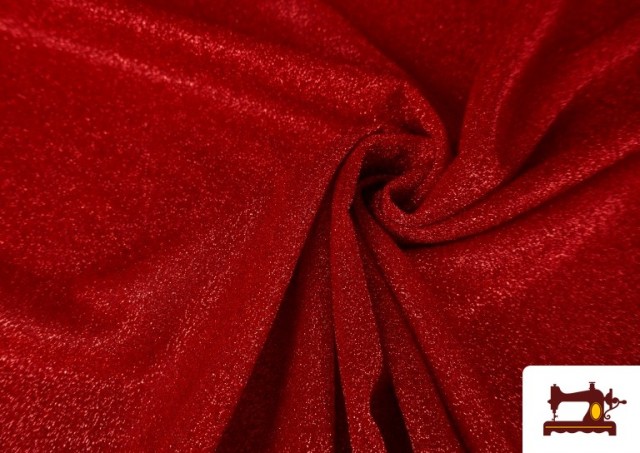Venta online de Punto de Lamé Glitter de Colores color Rojo