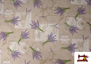Venta de Tela con Motivos de la Planta de la Lavanda