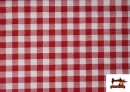 Venta de Tela de Loneta Vichy Cuadro 1,50cm Ancho 140 cm color Rojo
