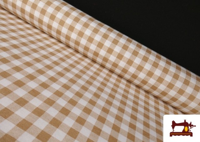 Venta online de Tela de Loneta Vichy Cuadro 1,50cm Ancho 140 cm color Beige