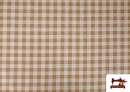Tela de Loneta Vichy Cuadro 1,50cm Ancho 140 cm color Beige