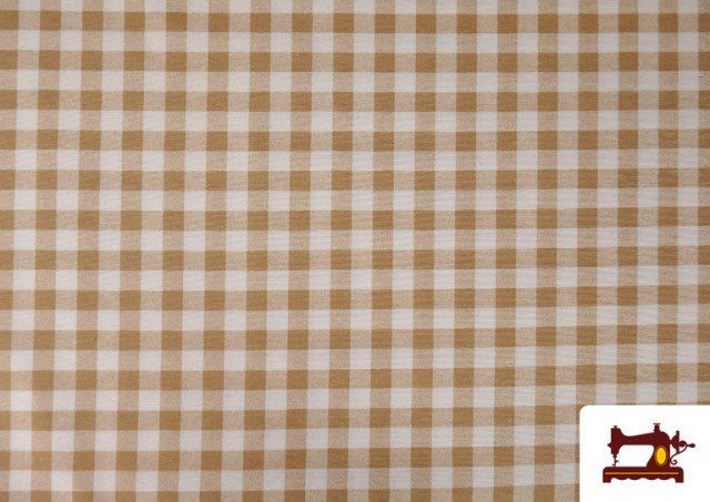 Tela de Loneta Vichy Cuadro 1,50cm Ancho 140 cm color Beige