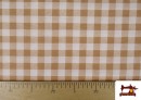 Tela de Loneta Vichy Cuadro 1,50cm Ancho 140 cm color Beige