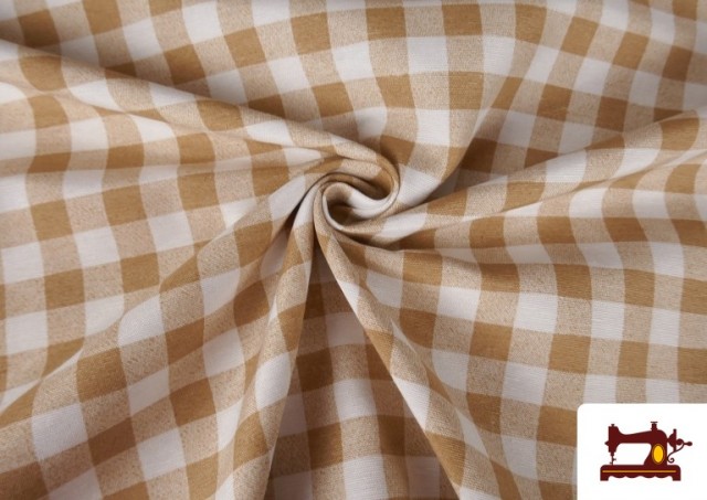 Comprar Tela de Loneta Vichy Cuadro 1,50cm Ancho 140 cm color Beige