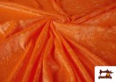 Tela de Terciopelo Económico Martelé color Naranja flúor