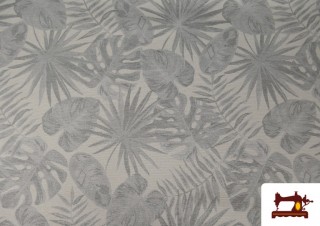 Comprar Tela de Gobelino Estampado Tropical Gris 140 cms