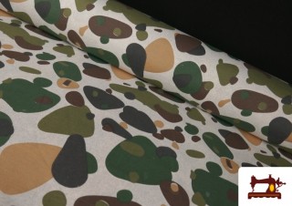 Tela de Loneta Estampado Piedras color Verde