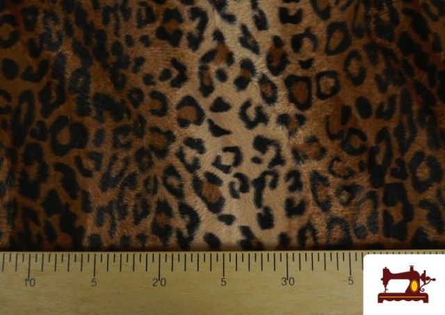Tela de Leopardo para Disfraces y para Tapizar - Pieza 25 Metros color Marrón