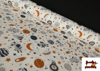Comprar Tela de Algodón Estampado Animales en el Espacio Comprar Tela de Algodón Estampado Animales en el Espacio