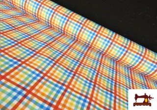 Tela de Algodón Estampado Vichy Multicolor