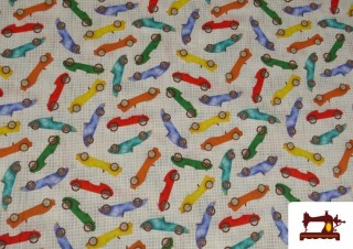 Comprar Tela de Algodón Estampado Coches Multicolor Comprar Tela de Algodón Estampado Coches Multicolor