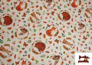 Venta de Tela de Algodón Estampado Animales del Bosque