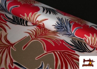 Tela de Punto de Viscosa Tropical Rojo