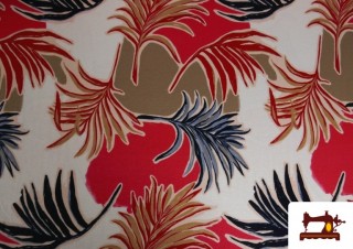 Comprar Tela de Punto de Viscosa Tropical Rojo