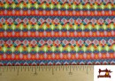 Comprar online Tela de Algodón Estampado Multicolor Étnico Flechas