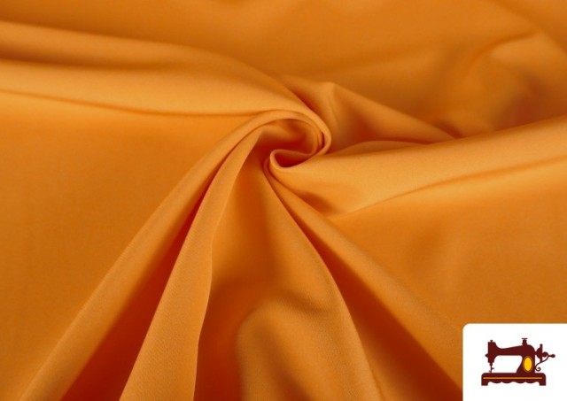 Venta online de Tela de Crepe de Colores Bielástico color Naranja
