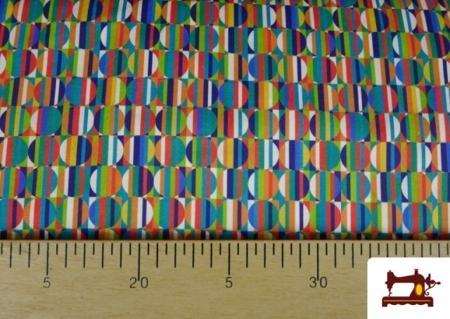 Comprar online Tela de Algodón Estampado Multicolor Geométrica