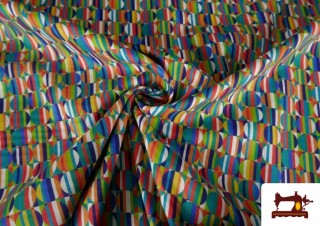 Venta online de Tela de Algodón Estampado Multicolor Geométrica Venta online de Tela de Algodón Estampado Multicolor Geométrica