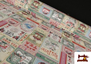 Tela de Loneta Estampado Hora del Te Vintage Ancho 140 cm