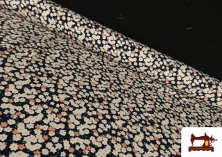 Tela de Viscosa Flores Pequeñas Crudas