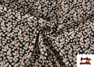 Comprar online Tela de Viscosa Flores Pequeñas Crudas
