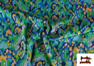 Comprar online Tela de Viscosa Estampado Multicolor Azul