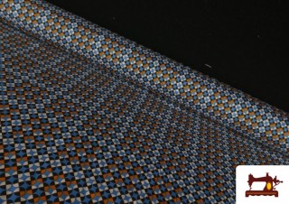 Comprar Tela de Viscosa Geométrica Multicolor color Azul