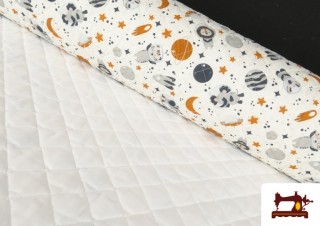 Tela Acolchada de Algodón Animales en el Espacio