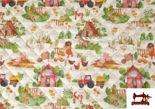 Comprar Tela Acolchada de Algodón Granja Infantil