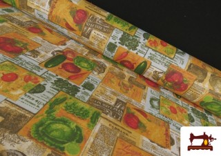 Tela de Loneta Estampado Verduras Ancho 280cm