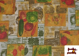 Venta de Tela de Loneta Estampado Verduras Ancho 280cm