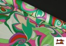 Venta online de Tela de Viscosa Multicolor Pétalos color Verde