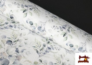 Tela de Muselina estampada Eucaliptus
