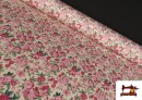 Tela de Viscosa Floral Rosa y Lila color Rosa