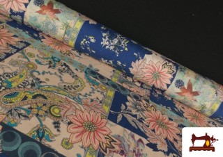 Tela de Viscosa Floral con Cachemir