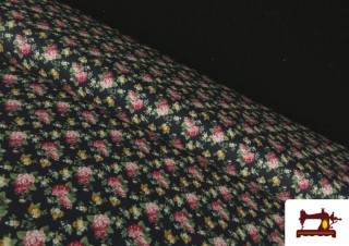 Tela de Popelín Estampado Flores Rosas y Amarillas