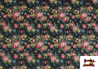 Comprar Tela de Popelín Flores Rosas y Azules