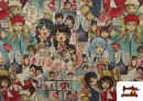 Venta de Tela de Gobelino Tejido Dibujos Anime ancho 140 cms